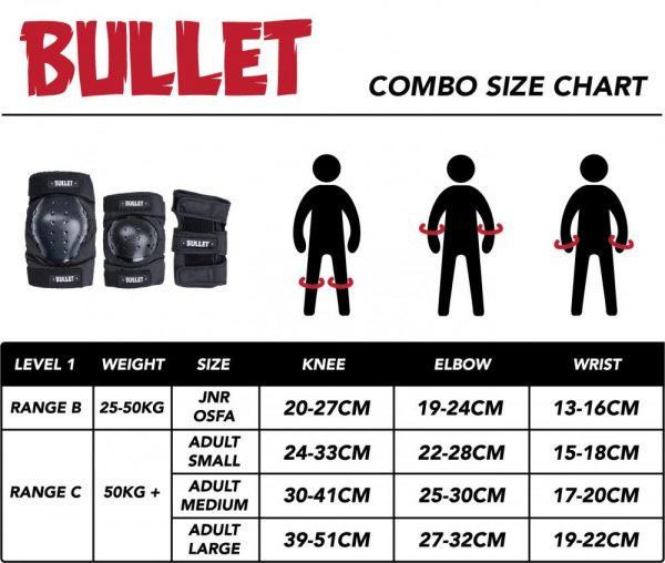 Bullet Combo Pad Set (knee, elbow and wrist) - Image 2